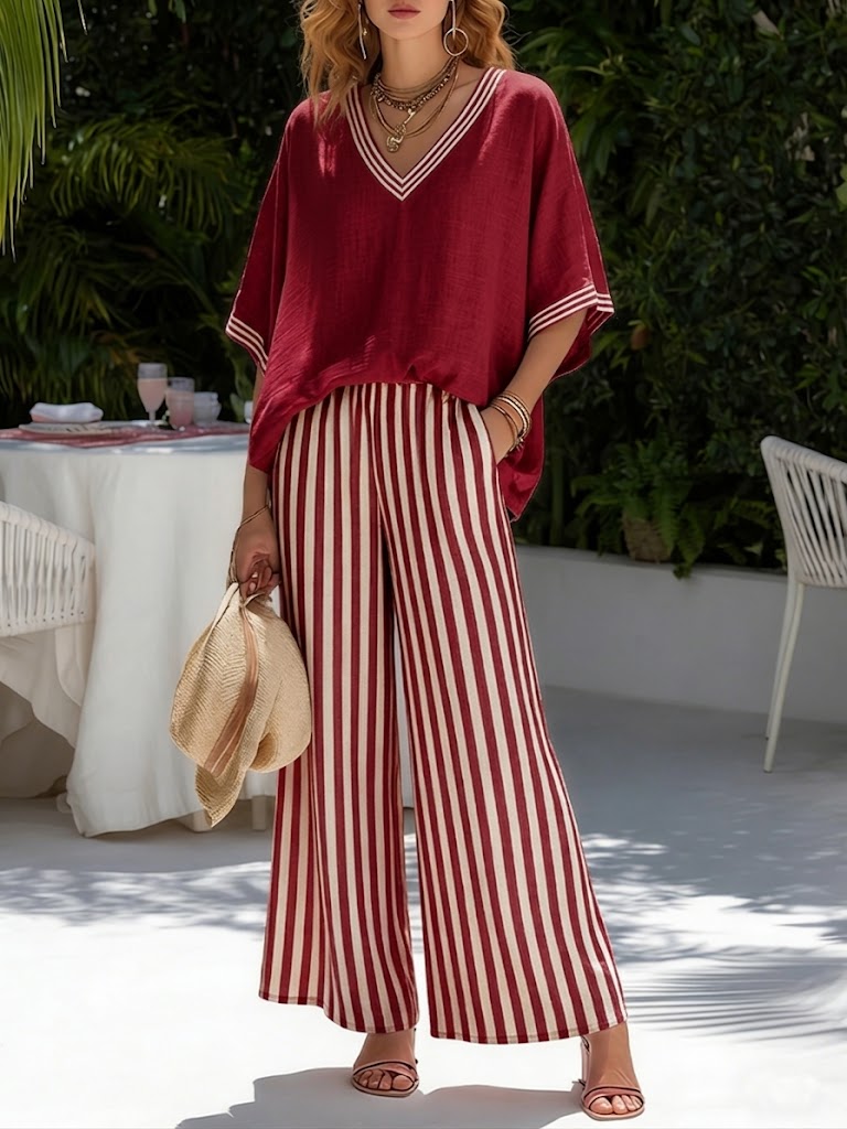 Amelia | Conjunto lino a rayas