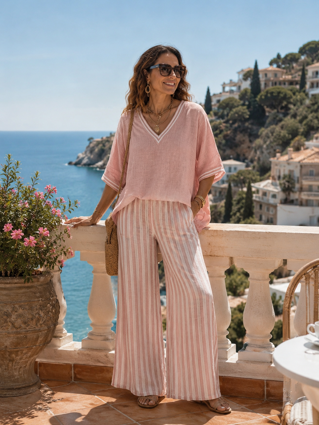 Amelia | Conjunto lino a rayas